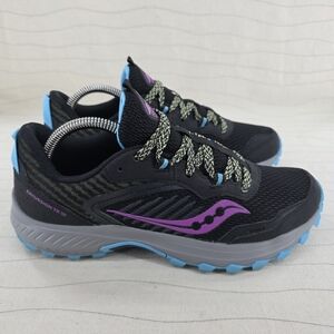 Saucony Womens TR15 Excursion Trail Running Shoes Black Purple S10668-30 Size 9